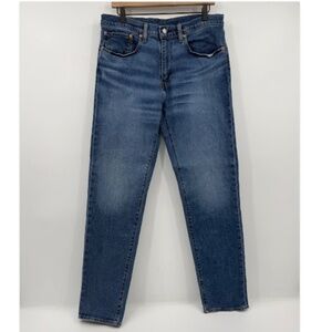 Levis 502 Premium Jeans Men 34x34 Blue Taper Fit Denim Red Tab Medium Wash